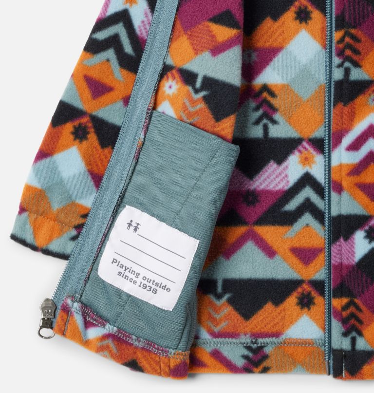 jungen-fleecejacke mit castle dale-print und durchgehendem reißverschluss