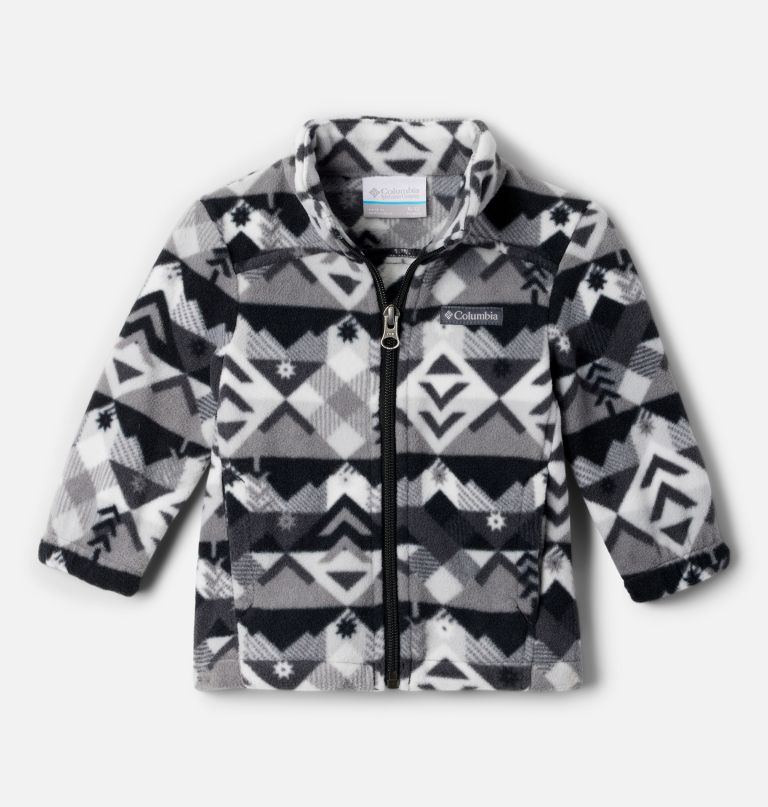 jungen-fleecejacke mit castle dale-print und durchgehendem reißverschluss