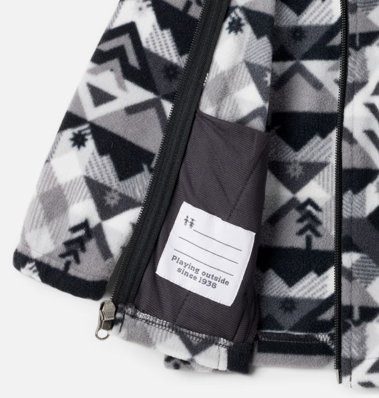 jungen-fleecejacke mit castle dale-print und durchgehendem reißverschluss