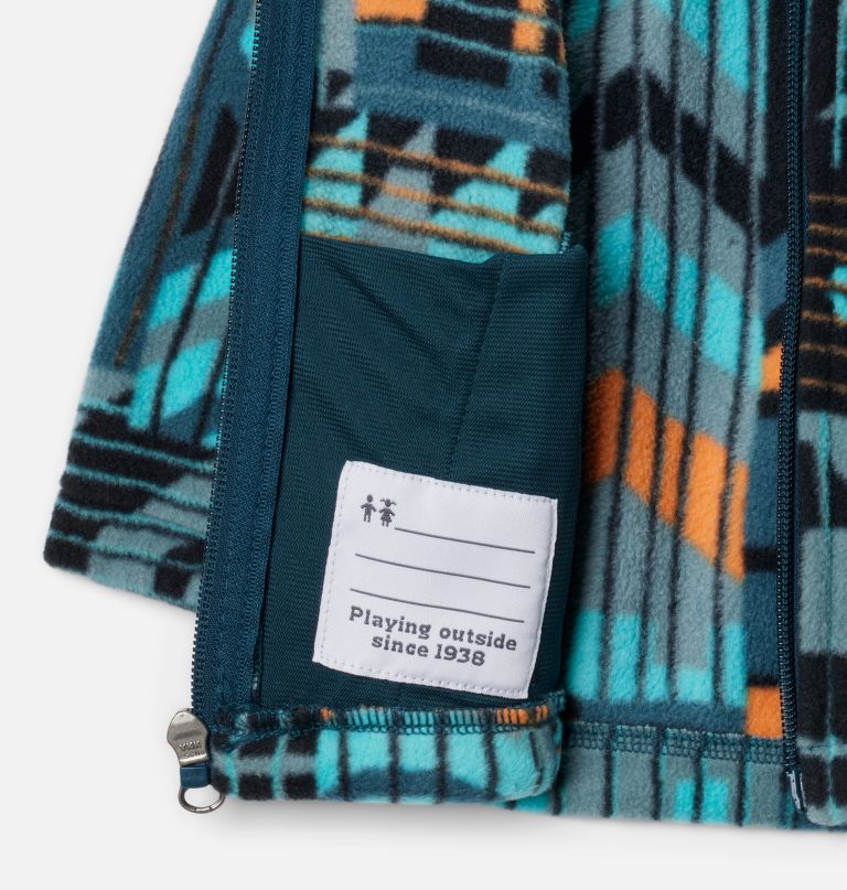 jungen-fleecejacke mit castle dale-print und durchgehendem reißverschluss