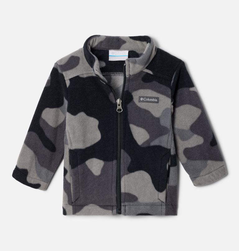jungen-fleecejacke mit castle dale-print und durchgehendem reißverschluss