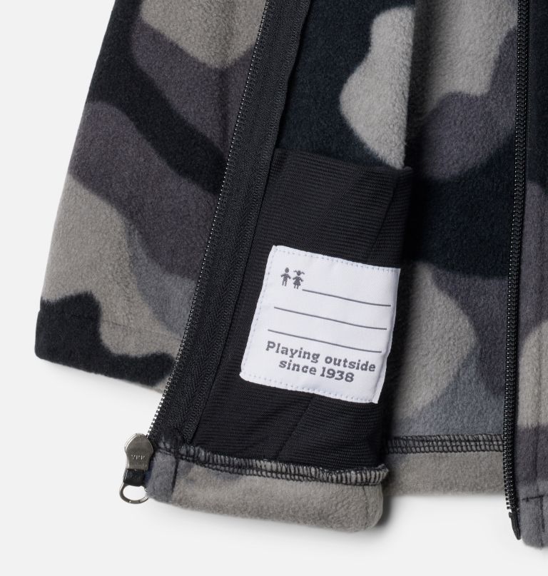 jungen-fleecejacke mit castle dale-print und durchgehendem reißverschluss