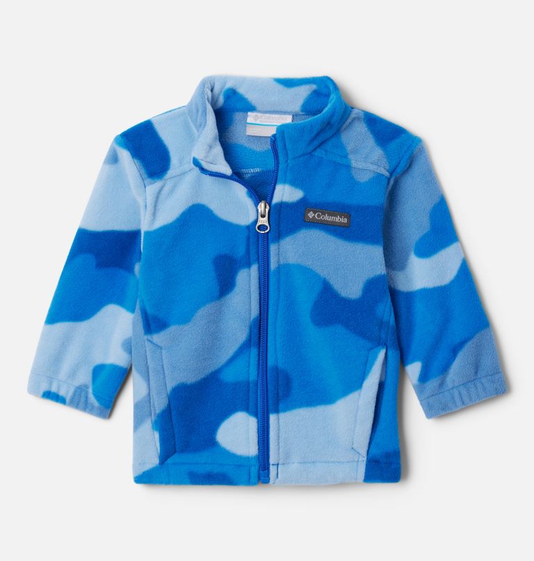 jungen-fleecejacke mit castle dale-print und durchgehendem reißverschluss