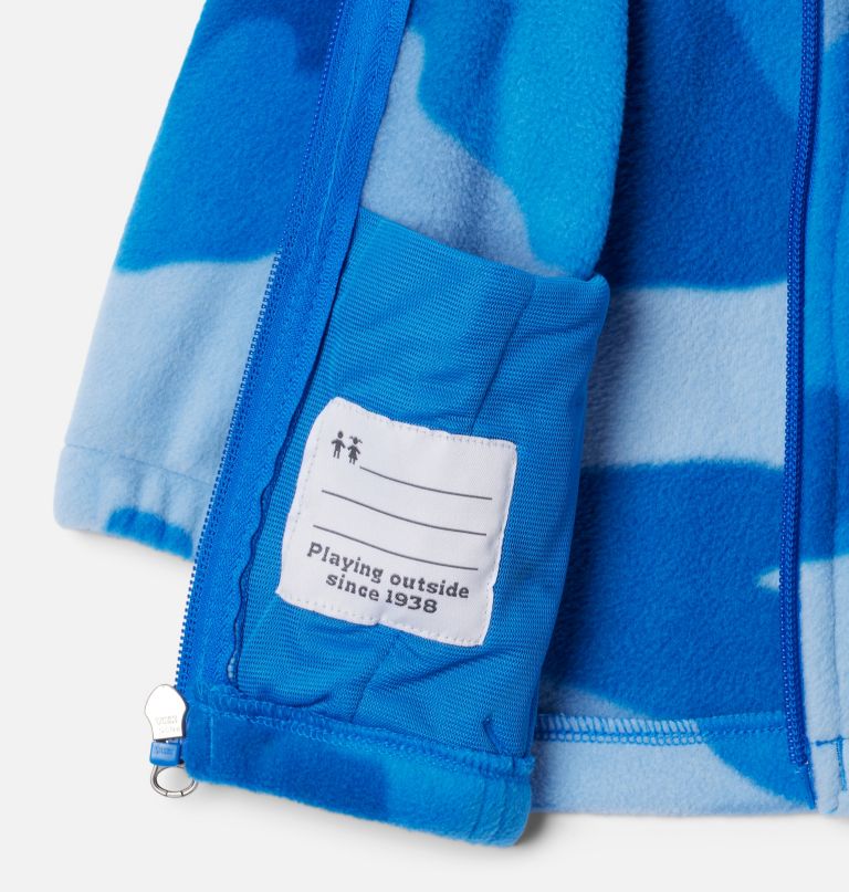 jungen-fleecejacke mit castle dale-print und durchgehendem reißverschluss