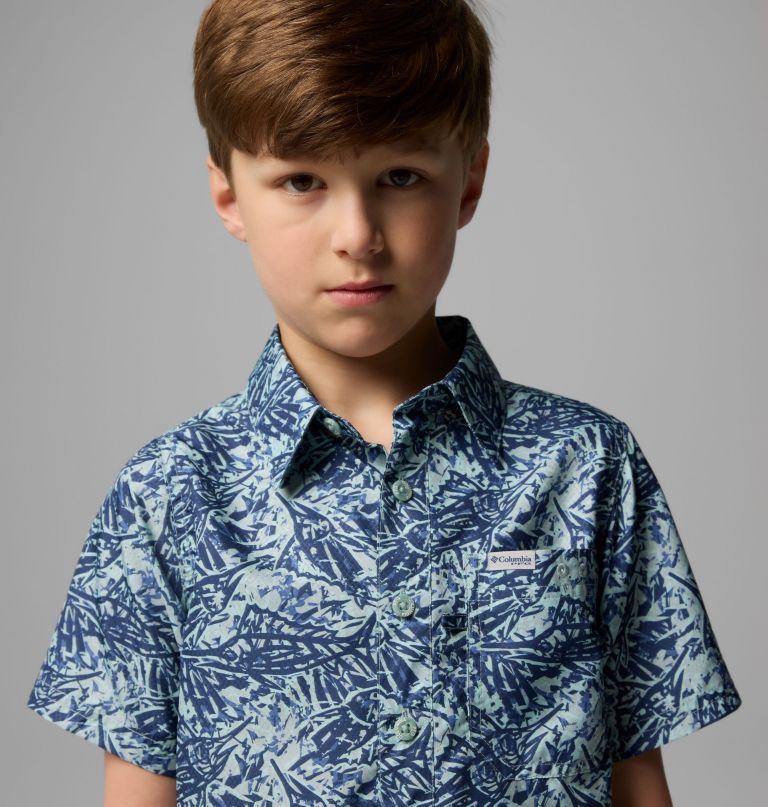 pfg super slack tide kurzarm-camp-shirt für jungen