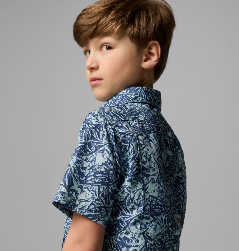 pfg super slack tide kurzarm-camp-shirt für jungen