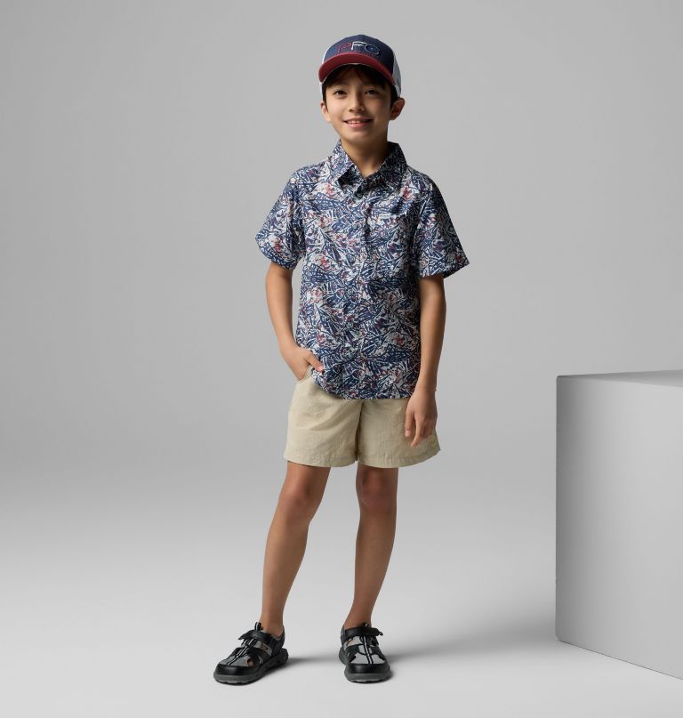 pfg super slack tide kurzarm-camp-shirt für jungen
