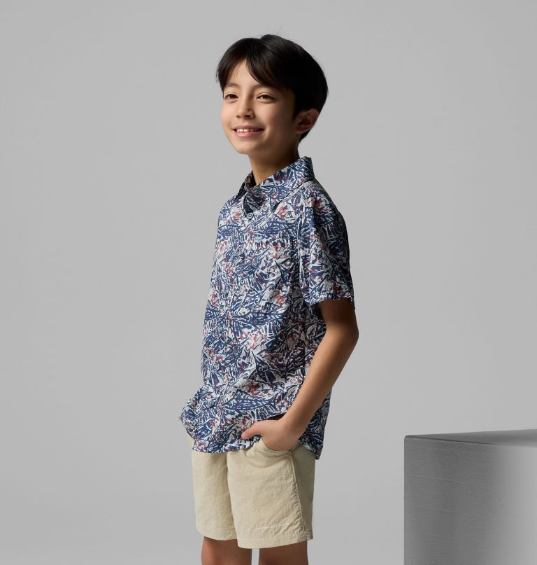 pfg super slack tide kurzarm-camp-shirt für jungen