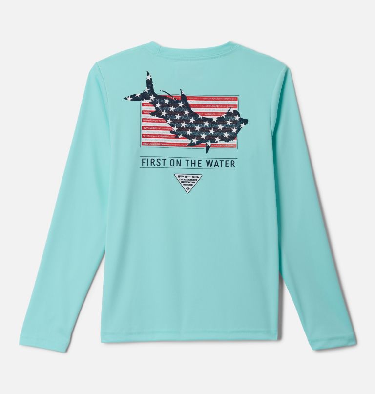 pfg terminal tackle langarmshirt für jungen mit flossen- und streifenmuster