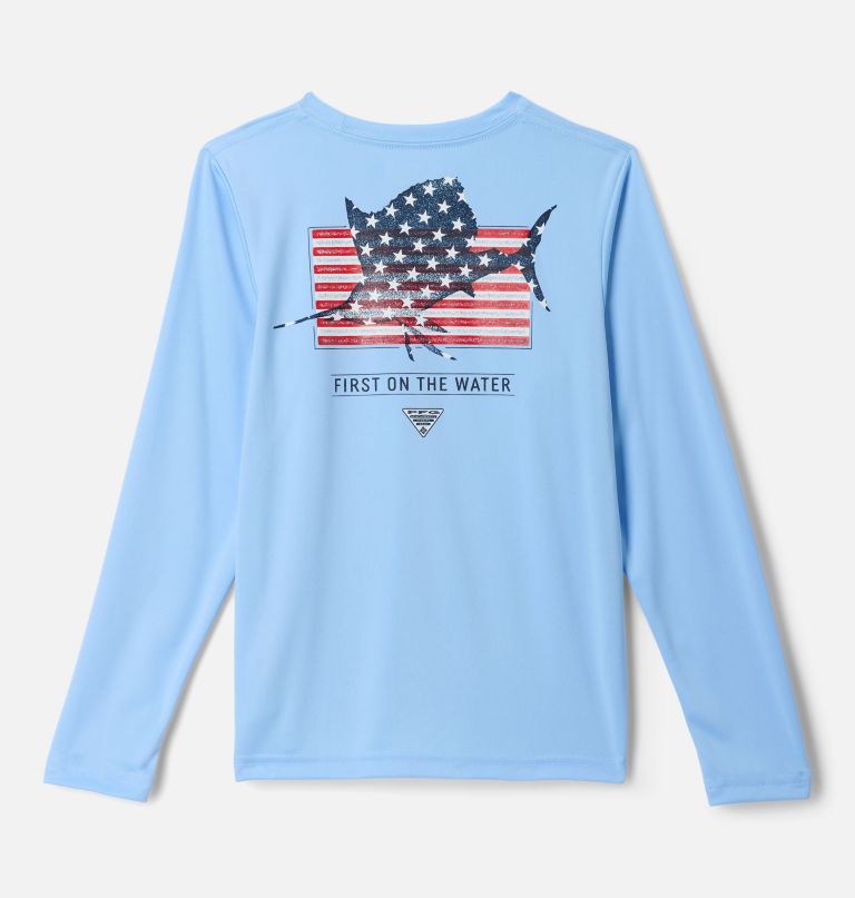 pfg terminal tackle langarmshirt für jungen mit flossen- und streifenmuster