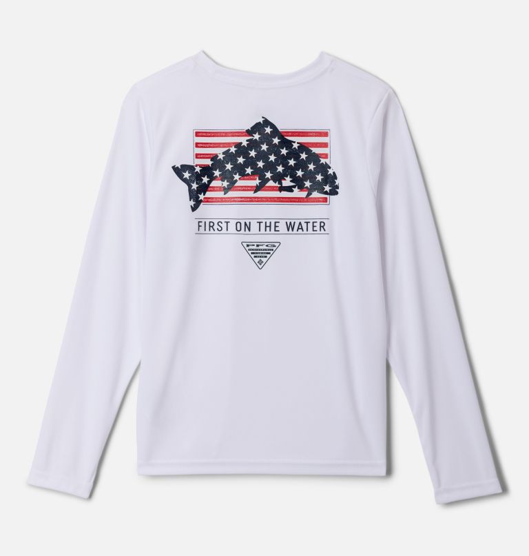 pfg terminal tackle langarmshirt für jungen mit flossen- und streifenmuster